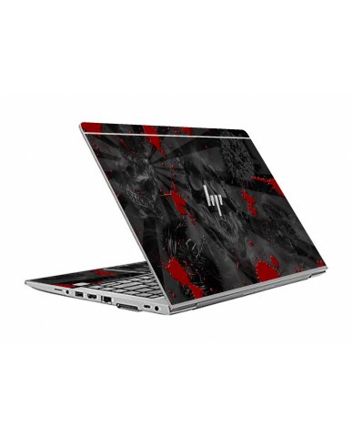 HP ZBook 14U G5 BLACK SKULLS RED Laptop Skin