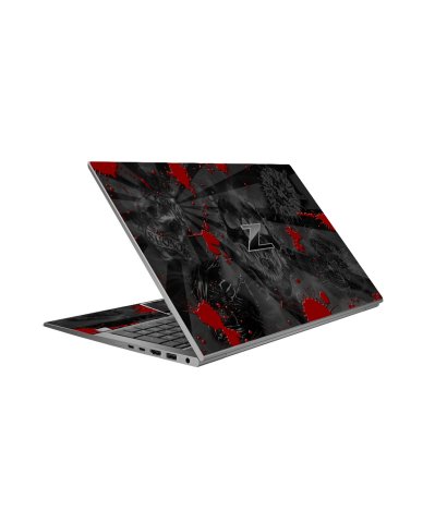 HP ZBook Firefly 14 G7 BLACK SKULLS RED Laptop Skin