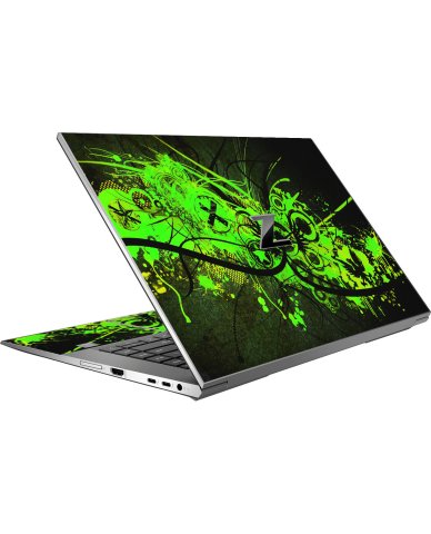 HP ZBook Studio G7 Mobile Workstation GRAFFITI GREEN Laptop Skin
