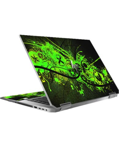 HP ZBook Studio X360 G5 Mobile Workstation GRAFFITI GREEN Laptop Skin