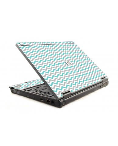 Teal Grey Chevron Waves HP Compaq 6910P Laptop Skin