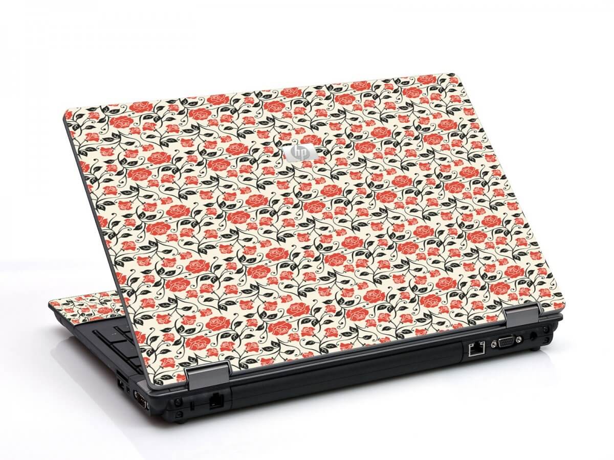 Pink Black Roses 6730B Laptop Skin