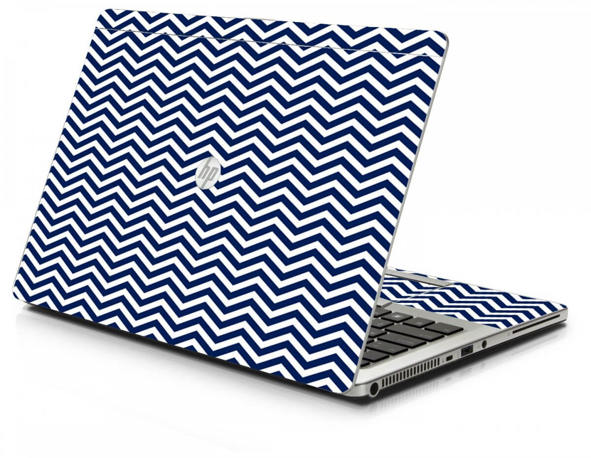 Blue Wavy Chevron HP 9470M Laptop Skin