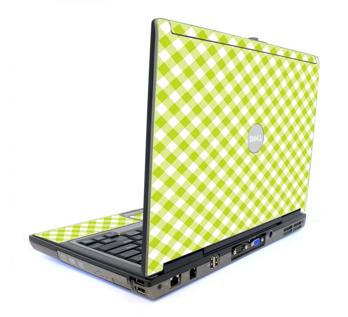 Green Checkered Dell D620 Laptop Skin
