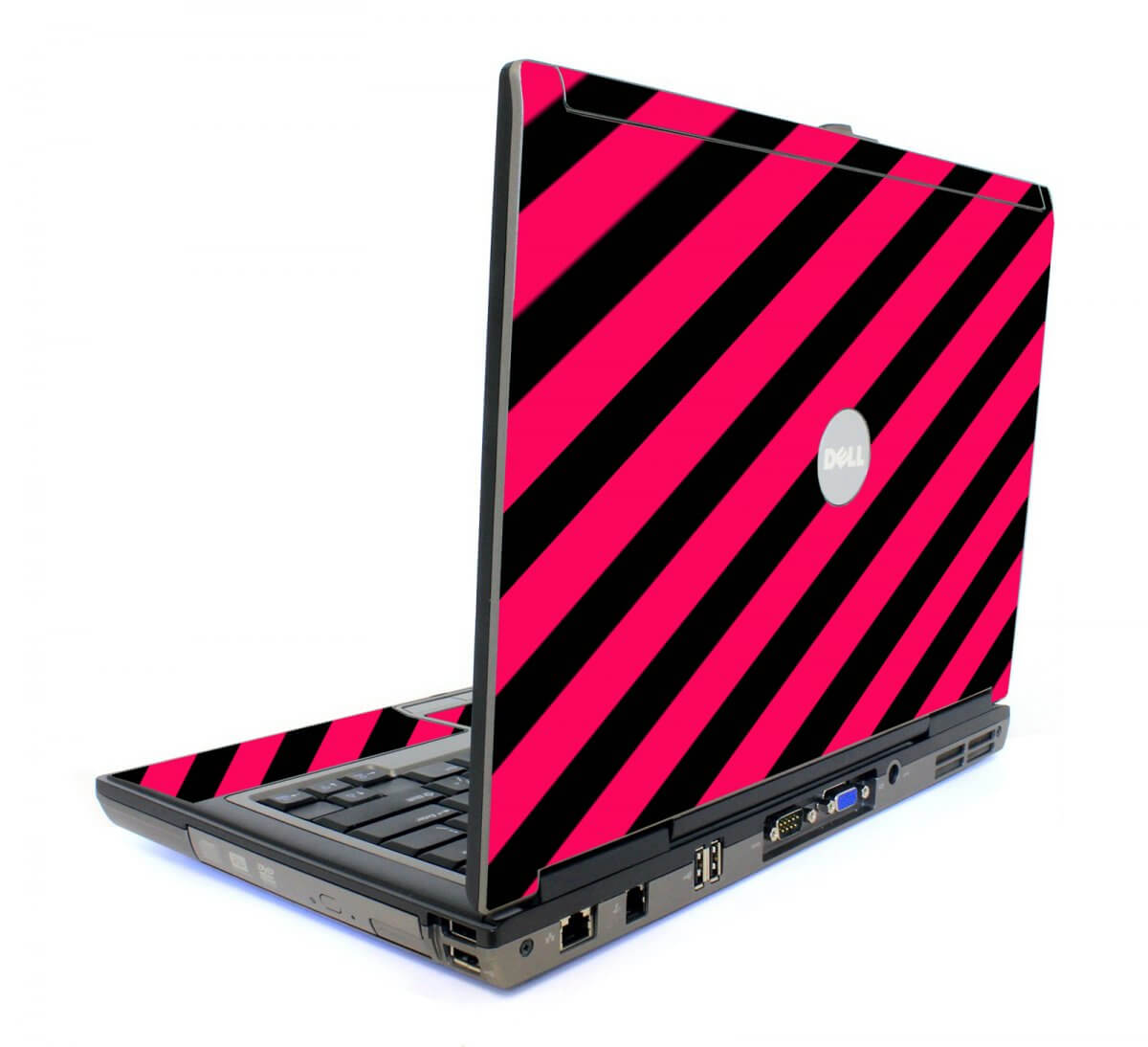 Pink Black Stripe Dell D620 Laptop Skin