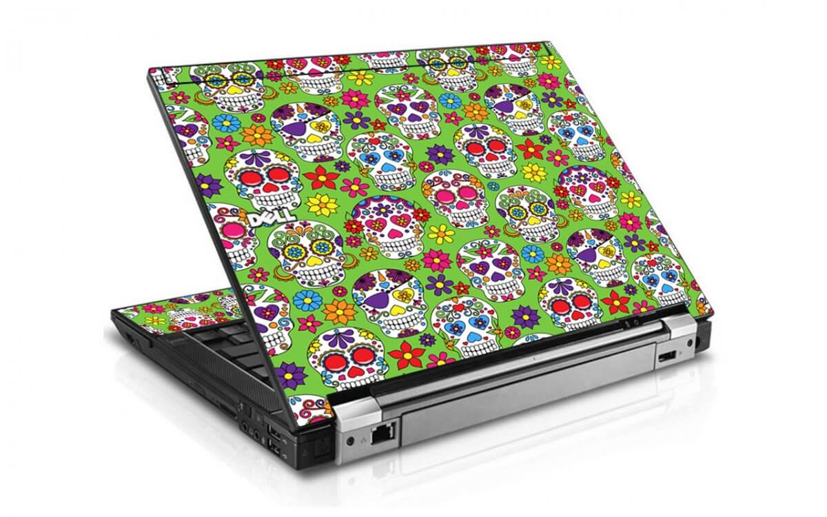 Green Sugar Skulls Dell E4310 Laptop Skin
