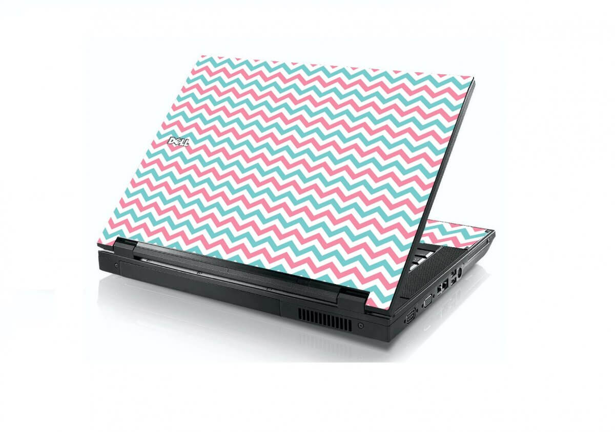 Pink Teal Chevron Waves E5400 Laptop Skin