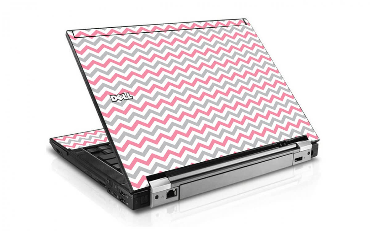 Pink Grey Chevron Waves Dell E6410 Laptop Skin