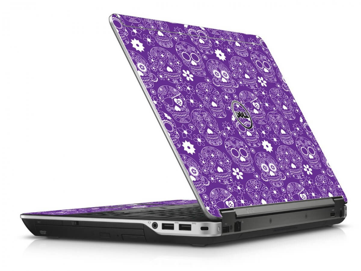 Purple Sugar Skulls Dell E6440 Laptop Skin