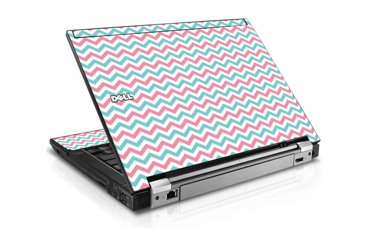 Pink Teal Chevron Waves Dell E6500 Laptop Skin