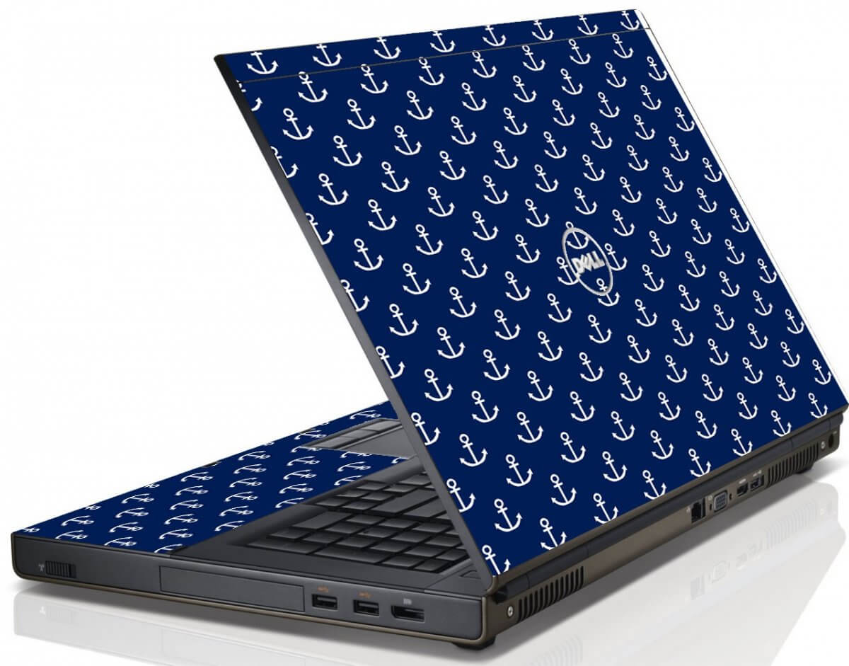 Navy White Anchors Dell M4600 Laptop Skin