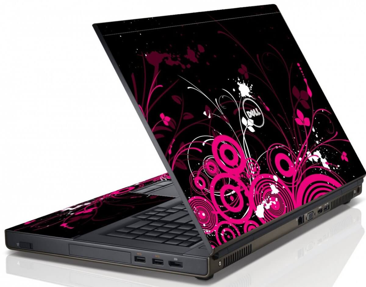 Black Pink Butterfly Dell M6600 Laptop Skin
