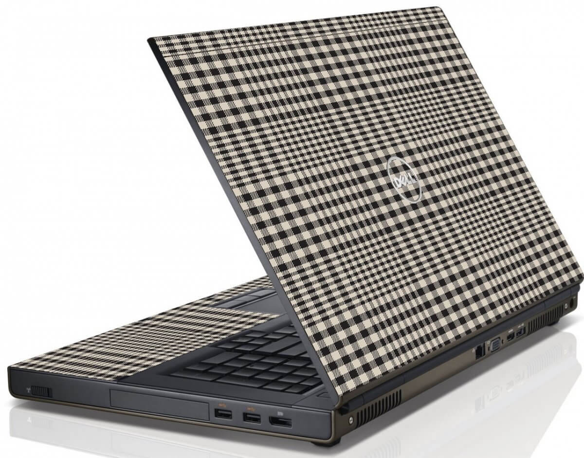 Grey Plaid Dell M6600 Laptop Skin