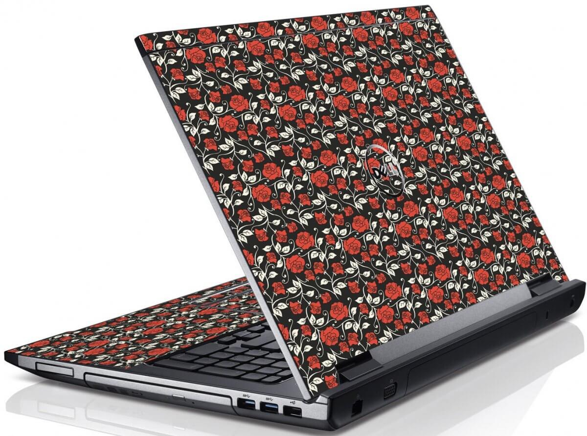 Black Red Roses Dell V3550 Laptop Skin