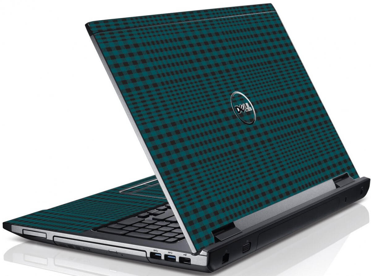 Green Flannel Dell V3550 Laptop Skin