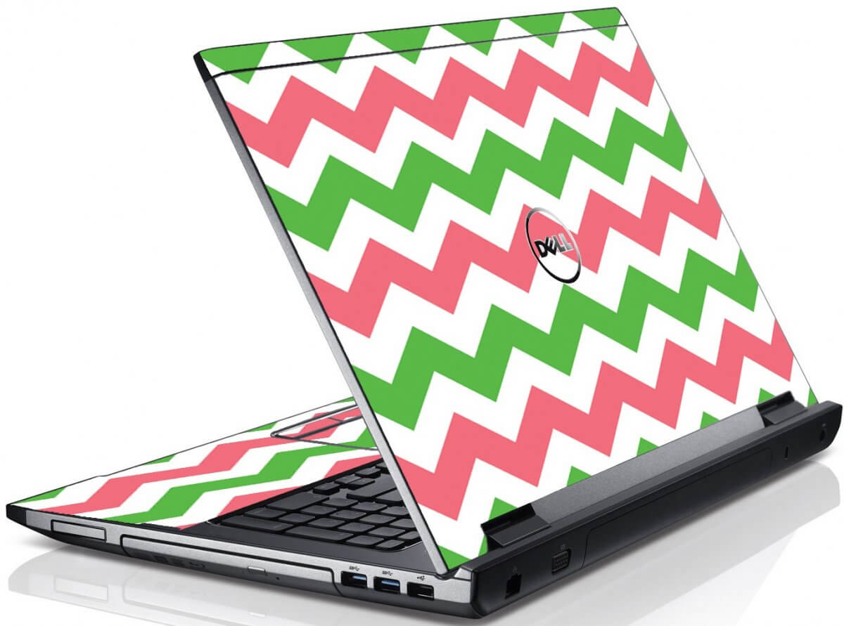 Green Pink Chevron Dell V3550 Laptop Skin