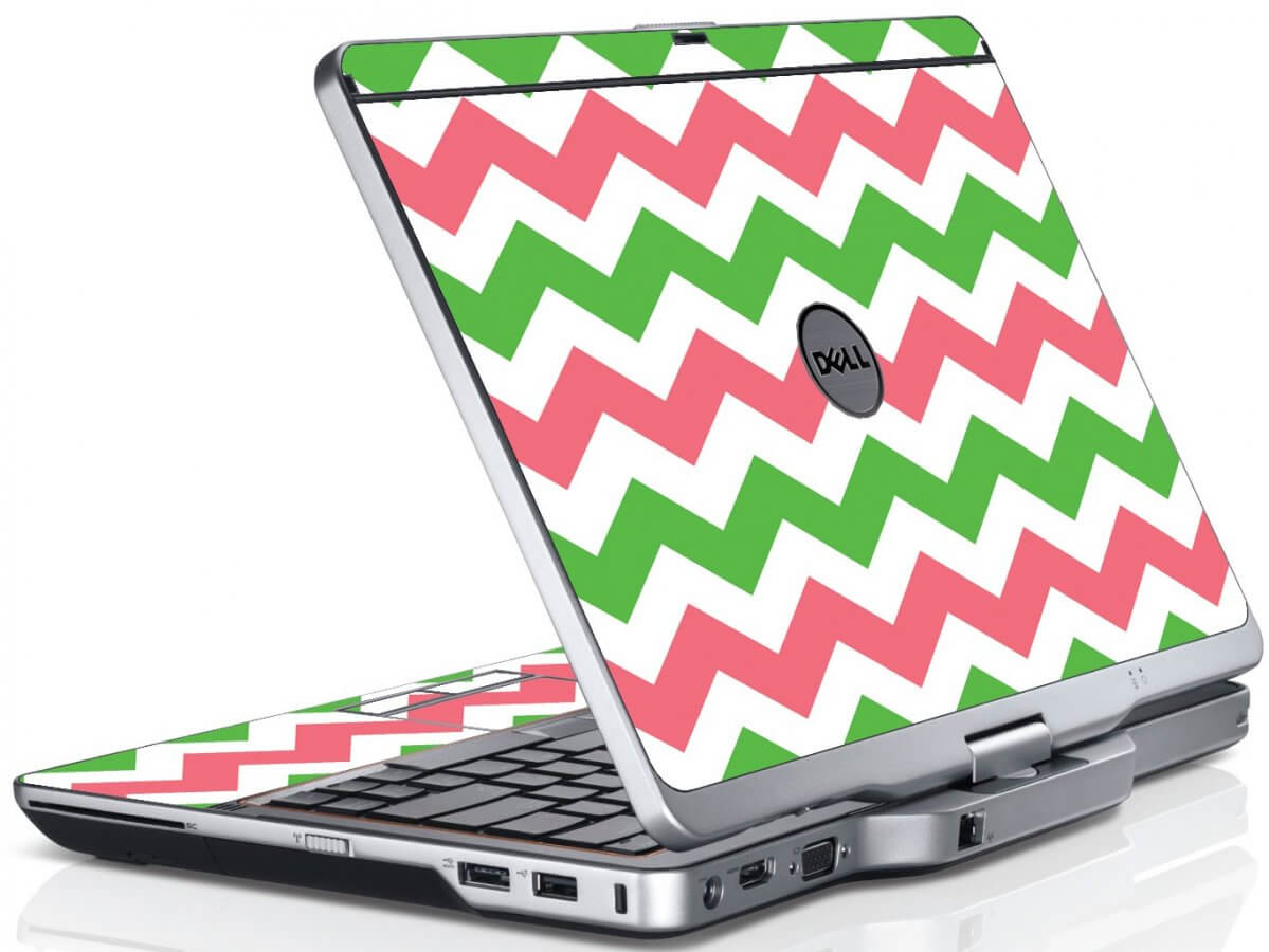 Green Pink Chevron Dell XT3 Laptop Skin