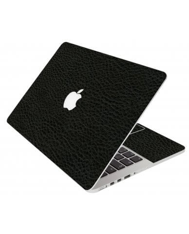 Black Leather Apple Macbook Air 11 A1370 Laptop Skin