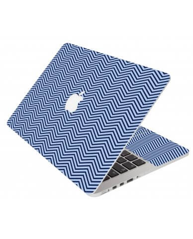 Blue On Blue Chevron Apple Macbook Pro 15 Retina A1398 Laptop Skin