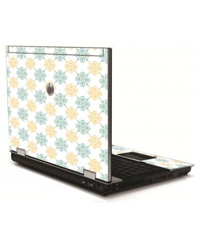 Yellow Green Flowers HP 8540W Laptop Skin
