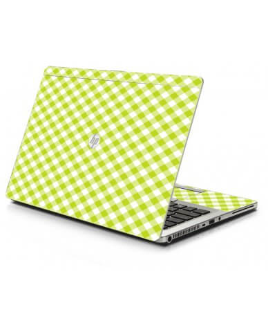 Green Checkered HP 9470M Laptop Skin