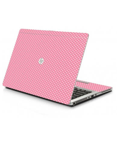 Retro Salmon Polka HP 9470M Laptop Skin