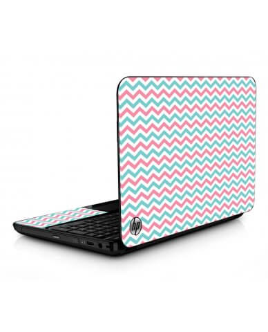 Pink Teal Chevron Waves HPG6 Laptop Skin