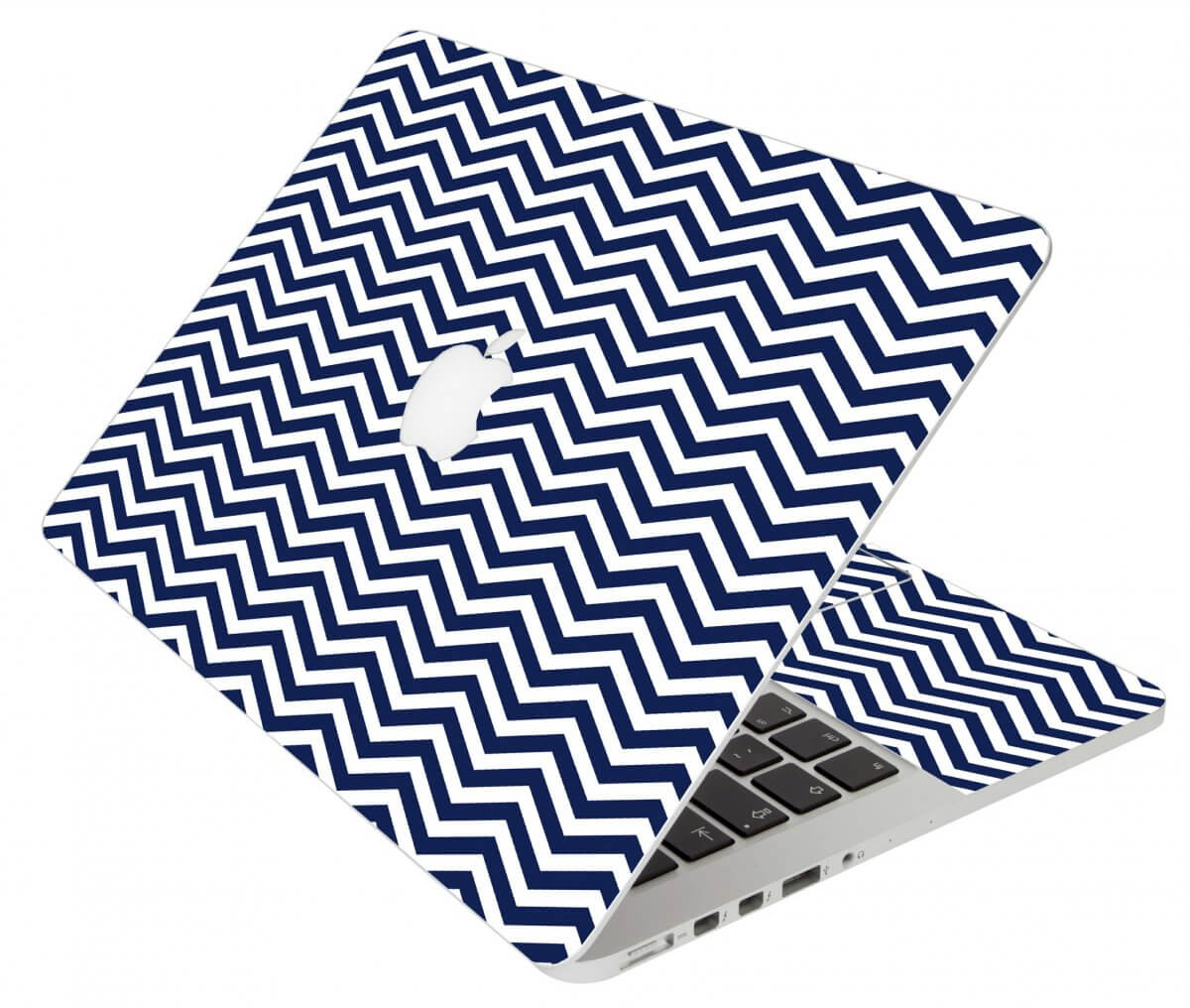 BLUE WAVY CHEVRON MacBook Pro 13 Retina A1425 Laptop Skin