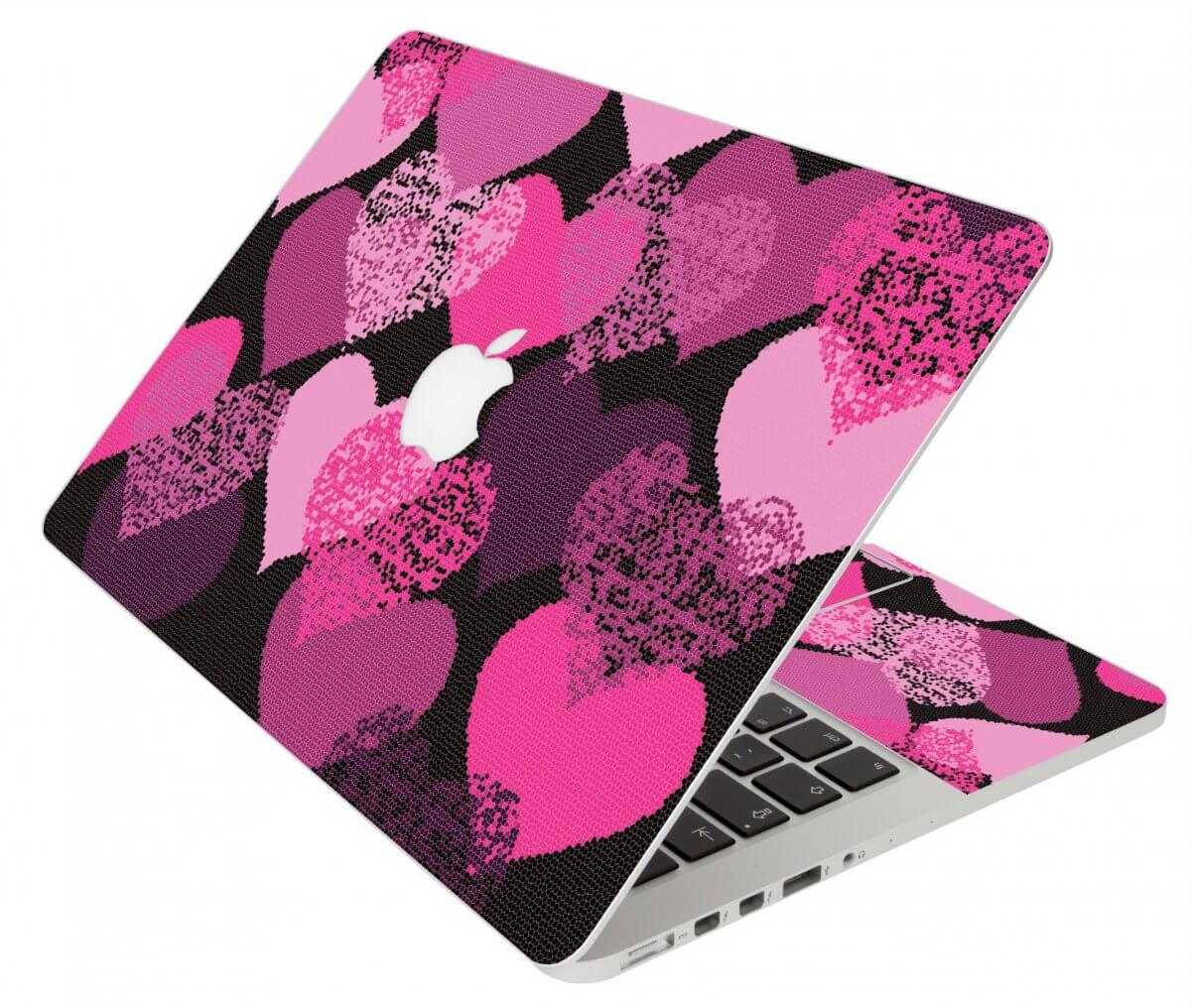 PINK MOSAIC HEARTS MacBook Pro 13 Retina A1425 Laptop Skin