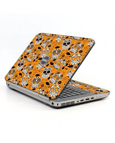 Orange Sugar Skulls Dell E5420 Laptop Skin