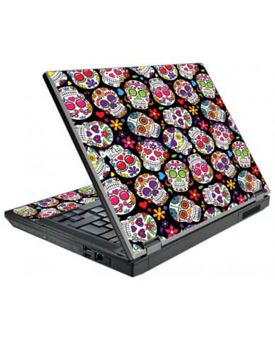 Sugar Skulls Black Flowers Dell E5500 Laptop Skin