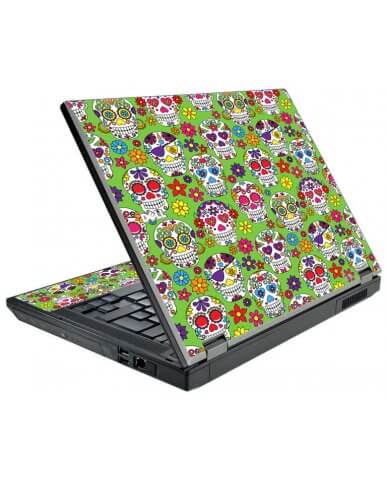 Green Sugar Skulls Dell E5510 Laptop Skin