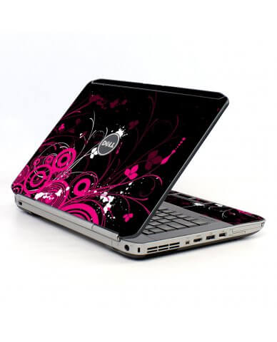 Black Pink Butterfly Dell E5530 Laptop Skin