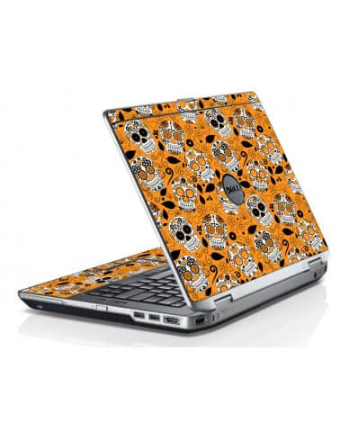 Orange Sugar Skulls Dell E6220 Laptop Skin