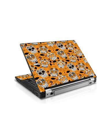 Orange Sugar Skulls Dell E6400 Laptop Skin