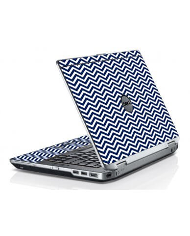 Blue Wavy Chevron Dell E6420 Laptop Skin