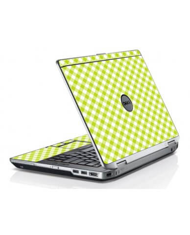 Green Checkered Dell E6420 Laptop Skin