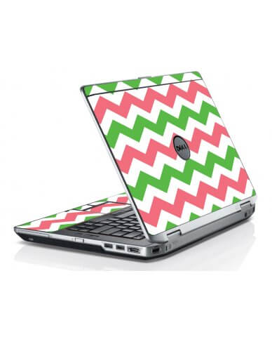 Green Pink Chevron Dell E6420 Laptop Skin