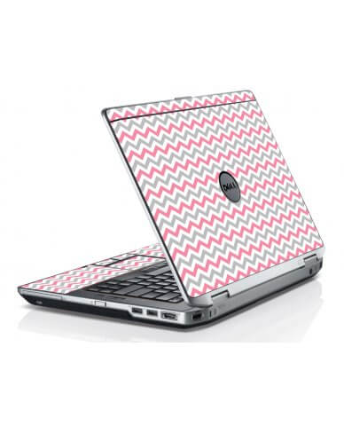 Pink Grey Chevron Waves Dell E6420 Laptop Skin