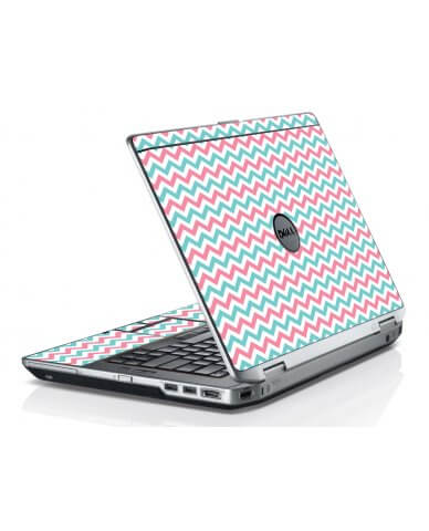 Pink Teal Chevron Waves Dell E6420 Laptop Skin
