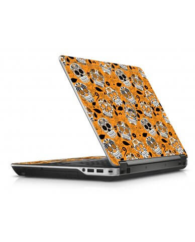 Orange Sugar Skulls Dell E6440 Laptop Skin