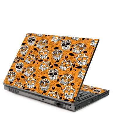 Orange Sugar Skulls Dell M6400 Laptop Skin