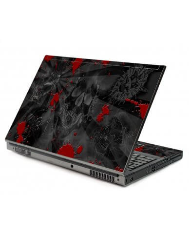Black Skulls Red Dell M6500 Laptop Skin