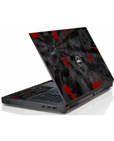 Black Skulls Red Dell M6600 Laptop Skin