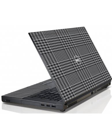 Darkest Grey Plaid Dell M6600 Laptop Skin