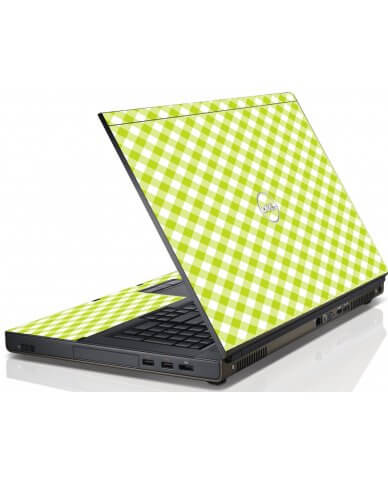 Green Checkered Dell M6600 Laptop Skin