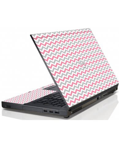 Pink Grey Chevron Waves Dell M6600 Laptop Skin