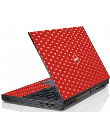 Red Gold Hearts Dell M6600 Laptop Skin