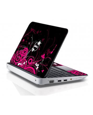 BLACK PINK BUTTERFLY Dell Inspiron Mini 10 1012 Skin