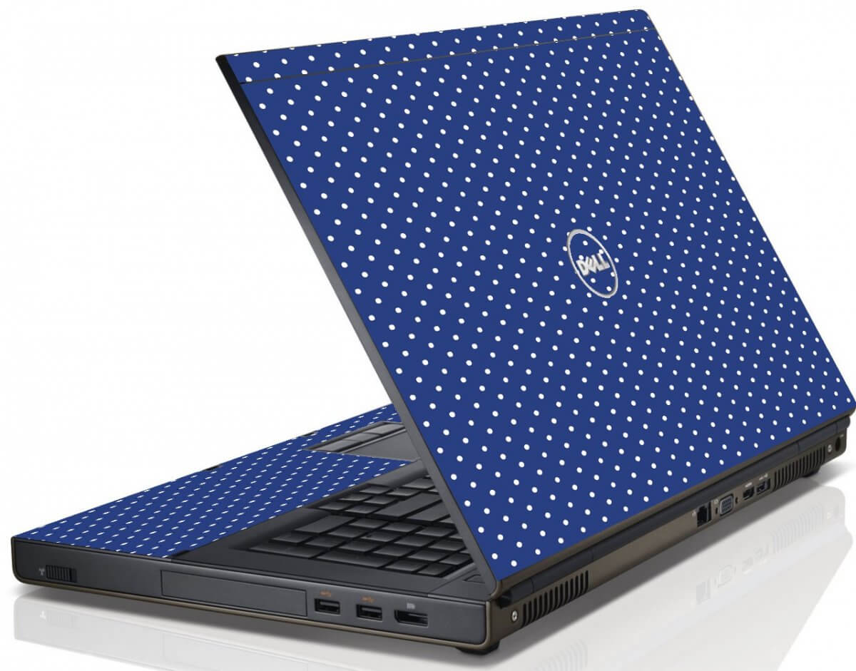 NAVY POLKA DOT Dell Precision M4800 Laptop Skin